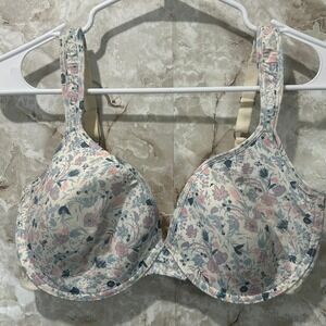 Lucky Brand Floral Print Bra 38D Lightly Padded Underwire Comfortable Everyday